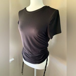 Women’s black waist cinching top